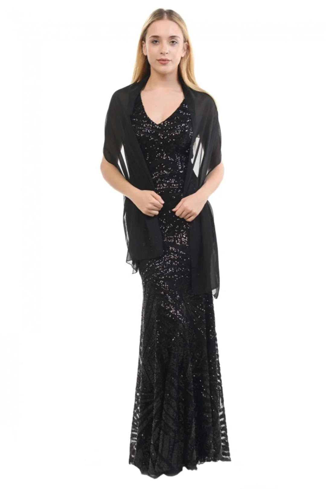 Lenovia USA 5150 V-Neck Mermaid Sequined Long Evening Prom Dress-New Collection - Image 19