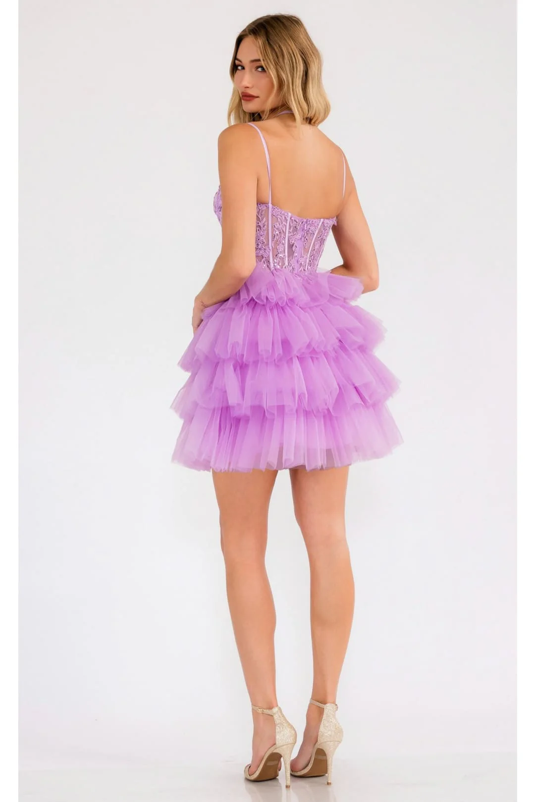 Lilac Bridesmaid Dresses-Inexpensive Applique Short Juliet JT923S - Image 3