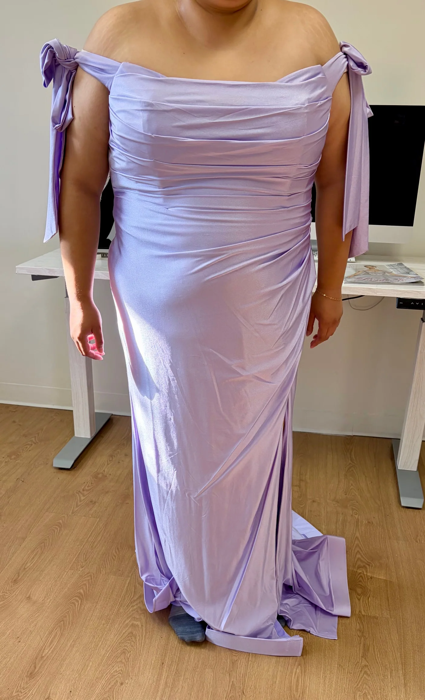 Lilac Bridesmaid Dresses-Inexpensive Ruched Prom - Image 12