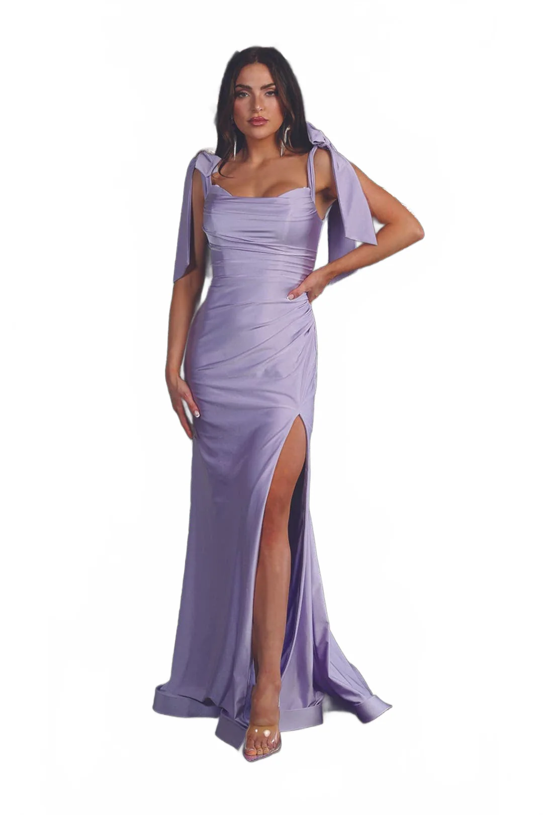 Lilac Bridesmaid Dresses-Inexpensive Ruched Prom - Image 13