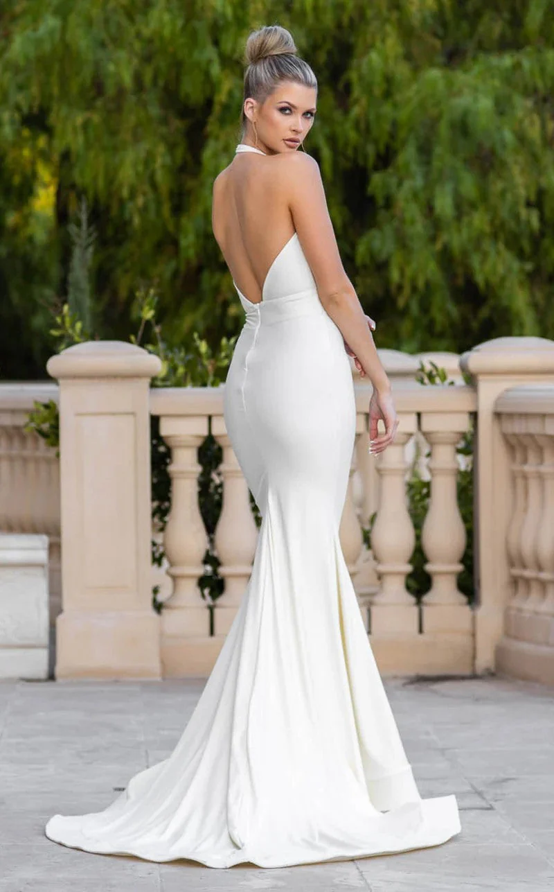 Jessica Angel JA10028 Halter Deep V-Neck Mermaid Floor-Length Wedding Dress - Image 2