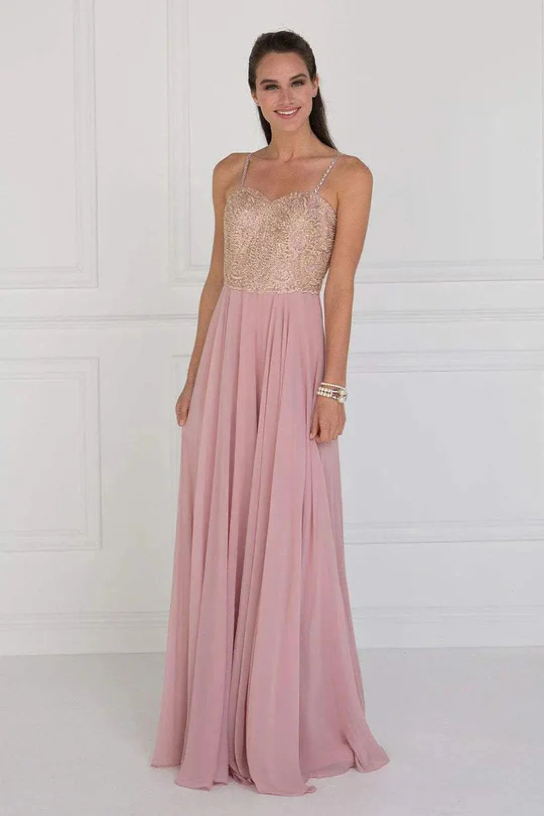 Long Embellished Chiffon Gown by Elizabeth KGL1571 - Image 6