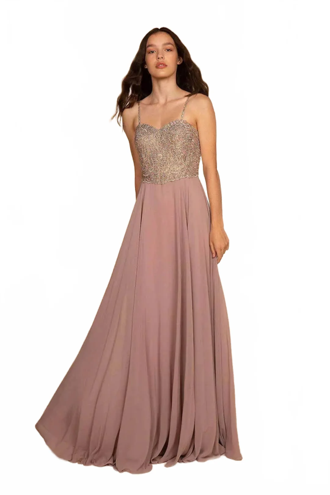 Long Embellished Chiffon Gown by Elizabeth KGL1571 - Image 8