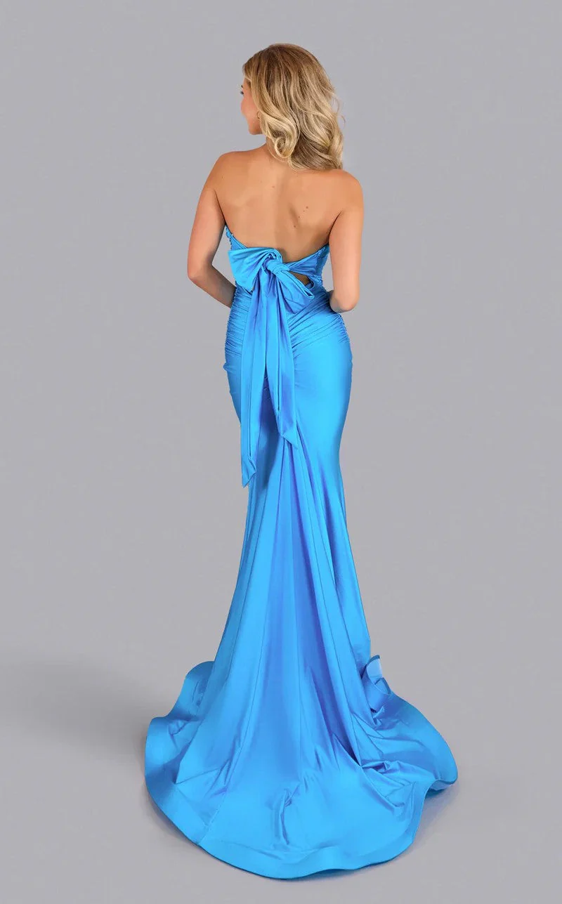 Jessica Angel JA2645 Strapless Sweetheart Mermaid Prom Formal Aqua Dress - Image 2