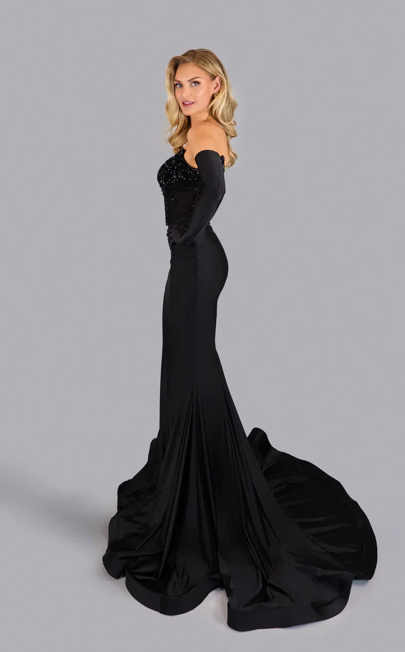 Jessica Angel JA2560 Strapless Mermaid Prom Formal Floor-Length Black Dress - Image 3