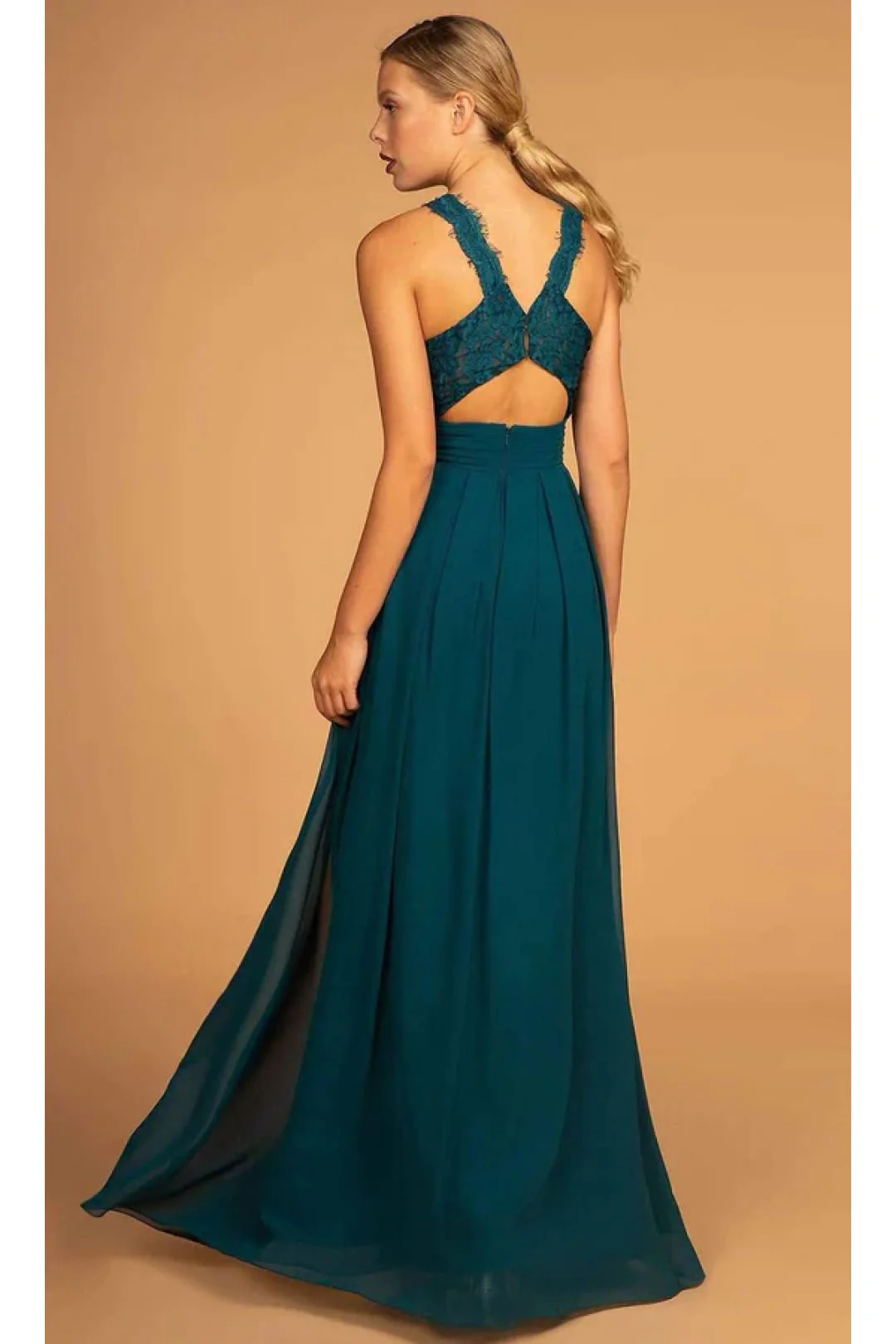 Long High-Neck Halter Dress by Elizabeth K GL2605 - Image 2