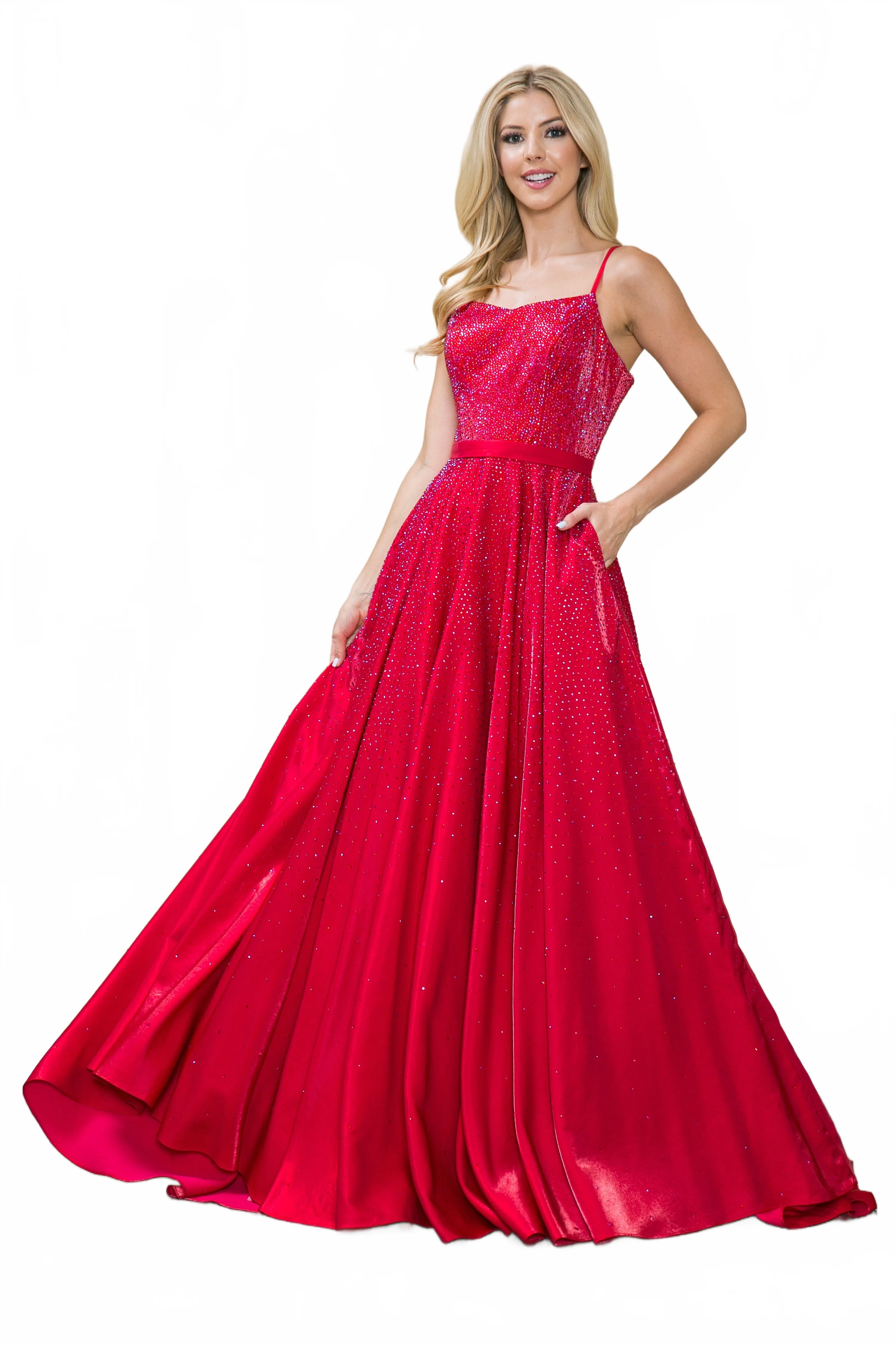 Poly USA 8886 Long Iridescent Glitter Dress - Image 14