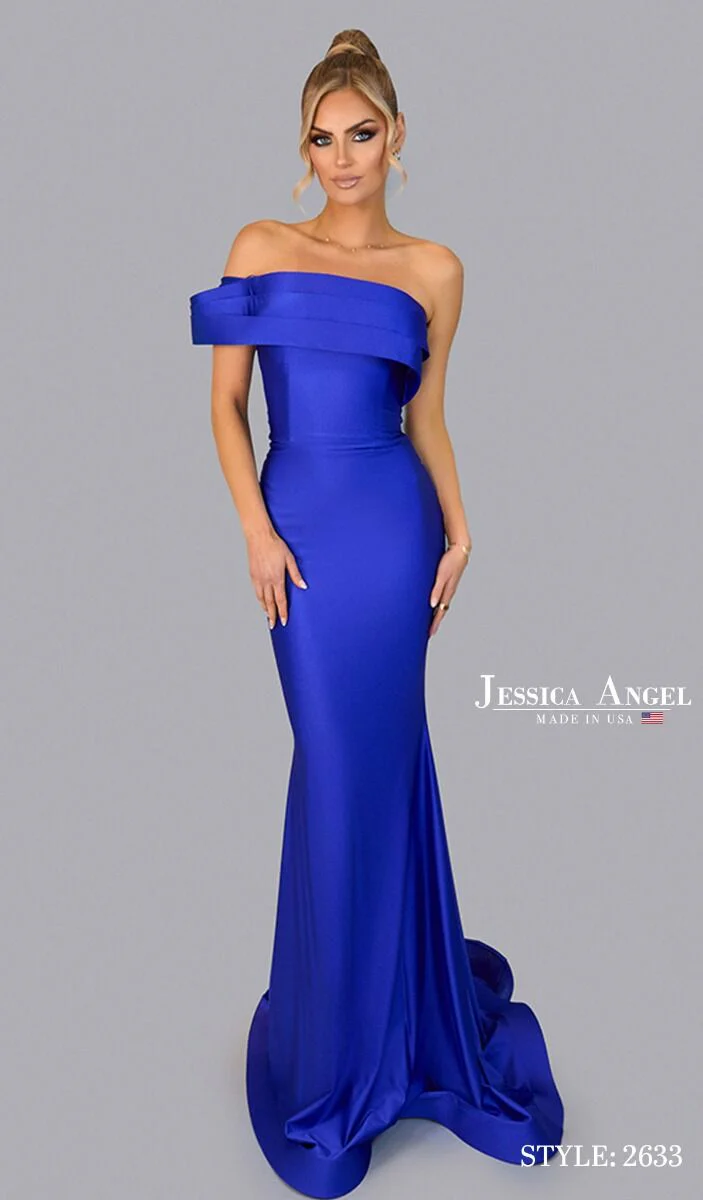 Jessica Angel JA2633 Off-Shoulder Mermaid Prom Formal Floor-Length Red Jersey Dress - Image 4