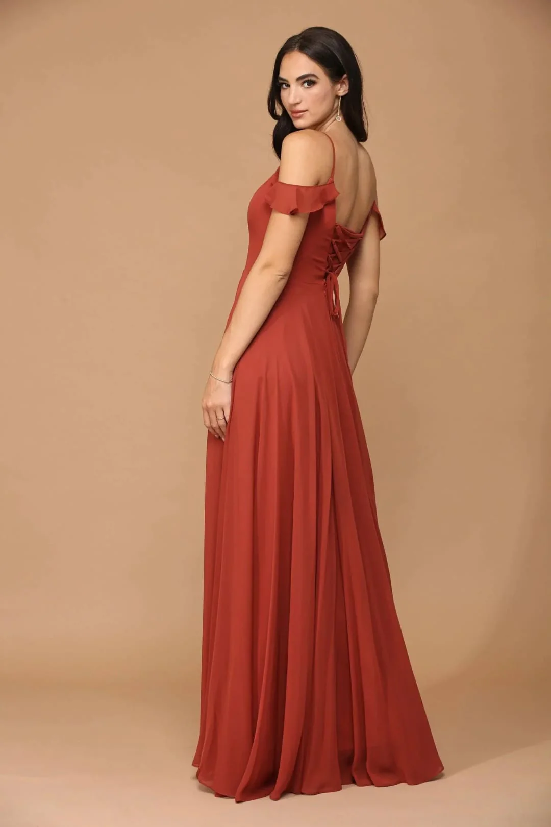 Long Off-Shoulder Formal Chiffon Bridesmaids Dress - Image 19