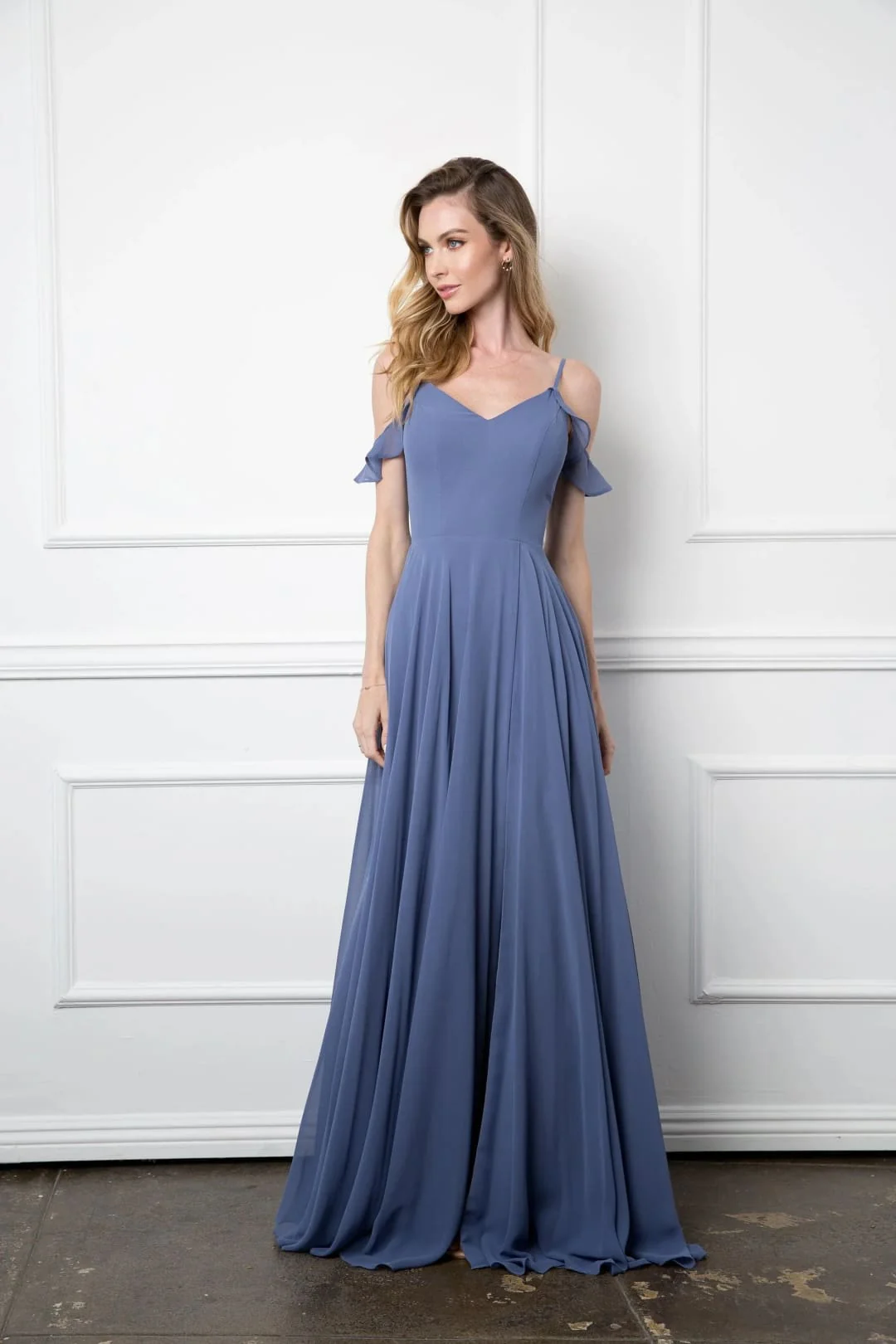 Long Off-Shoulder Formal Chiffon Bridesmaids Dress - Image 20
