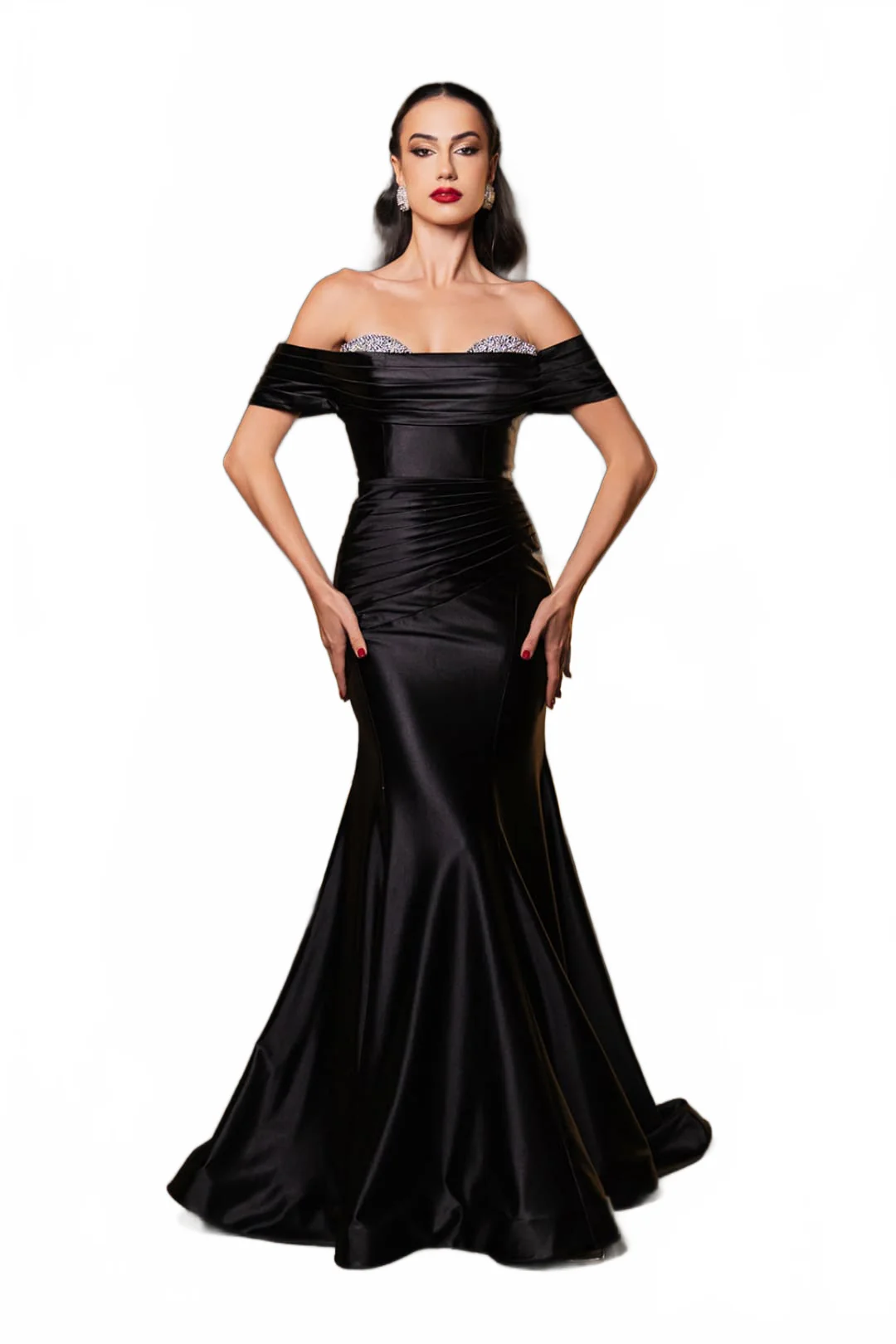 Long Prom Dress Ruched Mermaid Sleeveless Gown By Royal Queen RQ8189B - Image 14