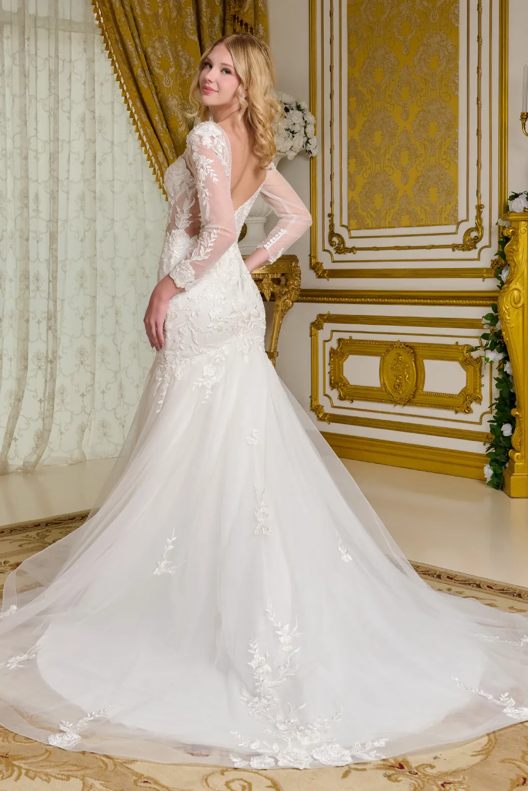 Long Sleeve Mermaid Gown by Elizabeth KGL3659 - Image 2
