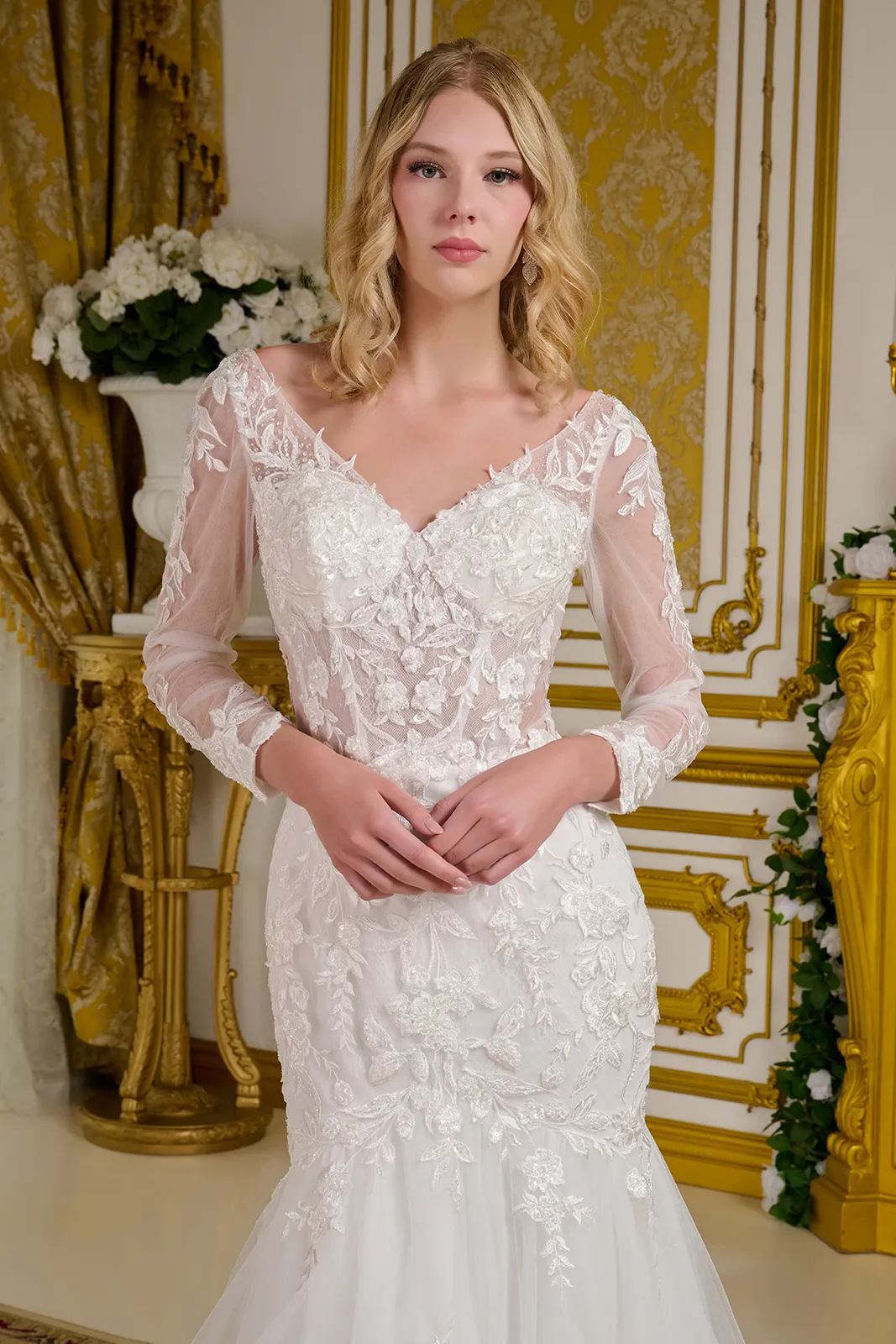 Long Sleeve Mermaid Gown by Elizabeth KGL3659 - Image 3