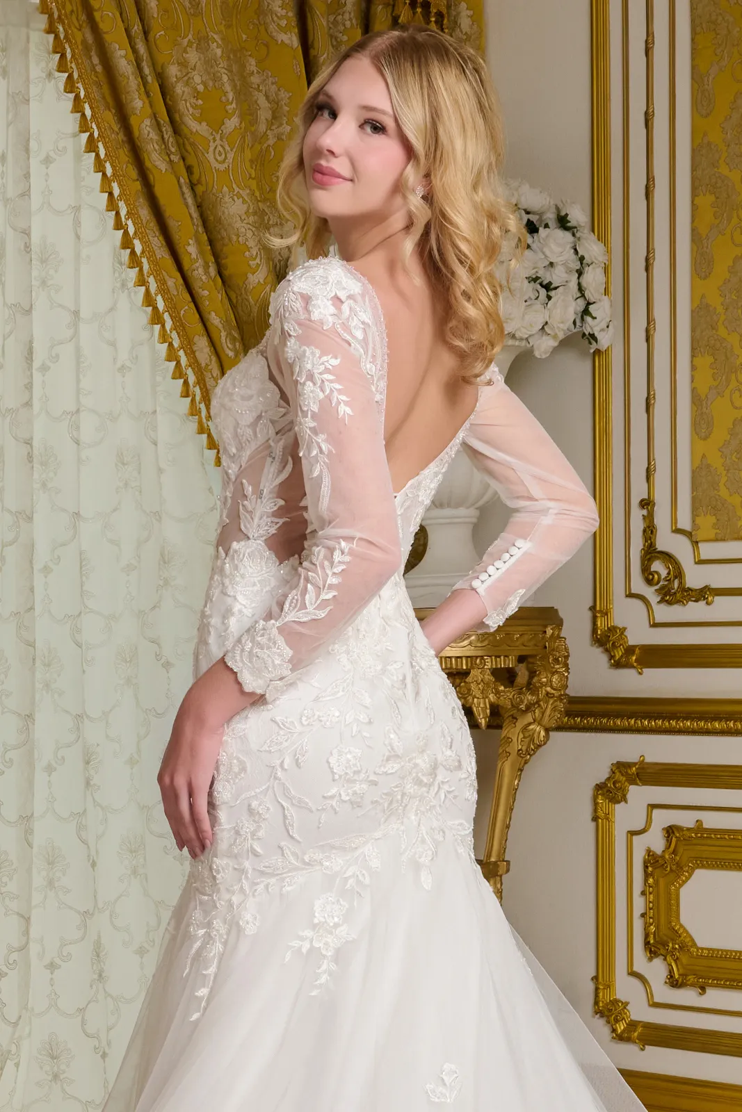 Long Sleeve Mermaid Gown by Elizabeth KGL3659 - Image 4