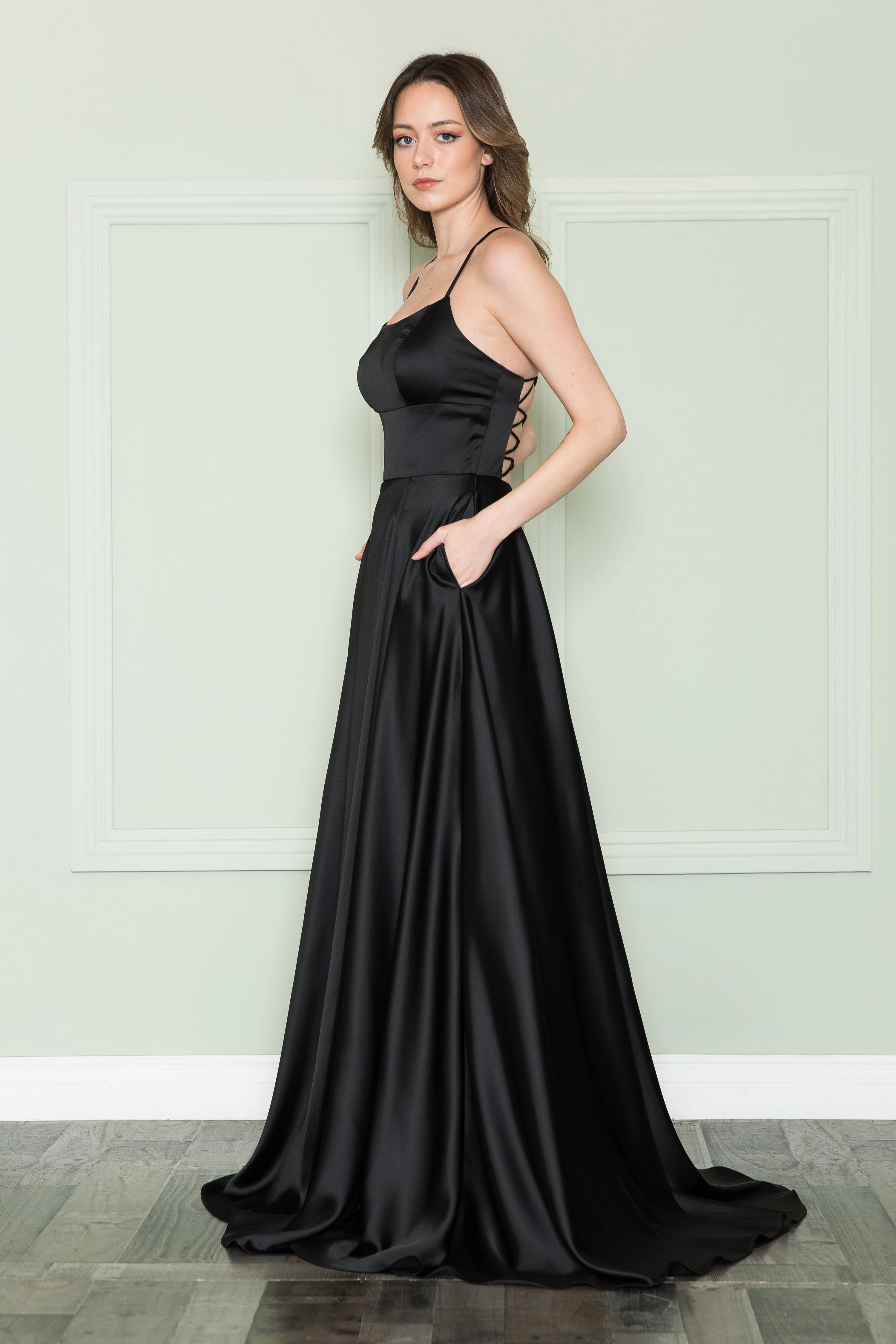 Poly USA 8910 Long Square Neck Dress - Image 3