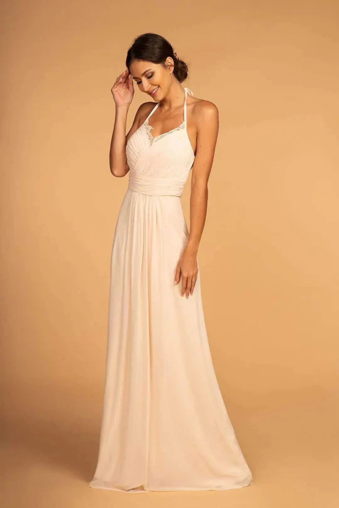 Long V-Neck Pleated Dress by Elizabeth KGL2606 - Image 7
