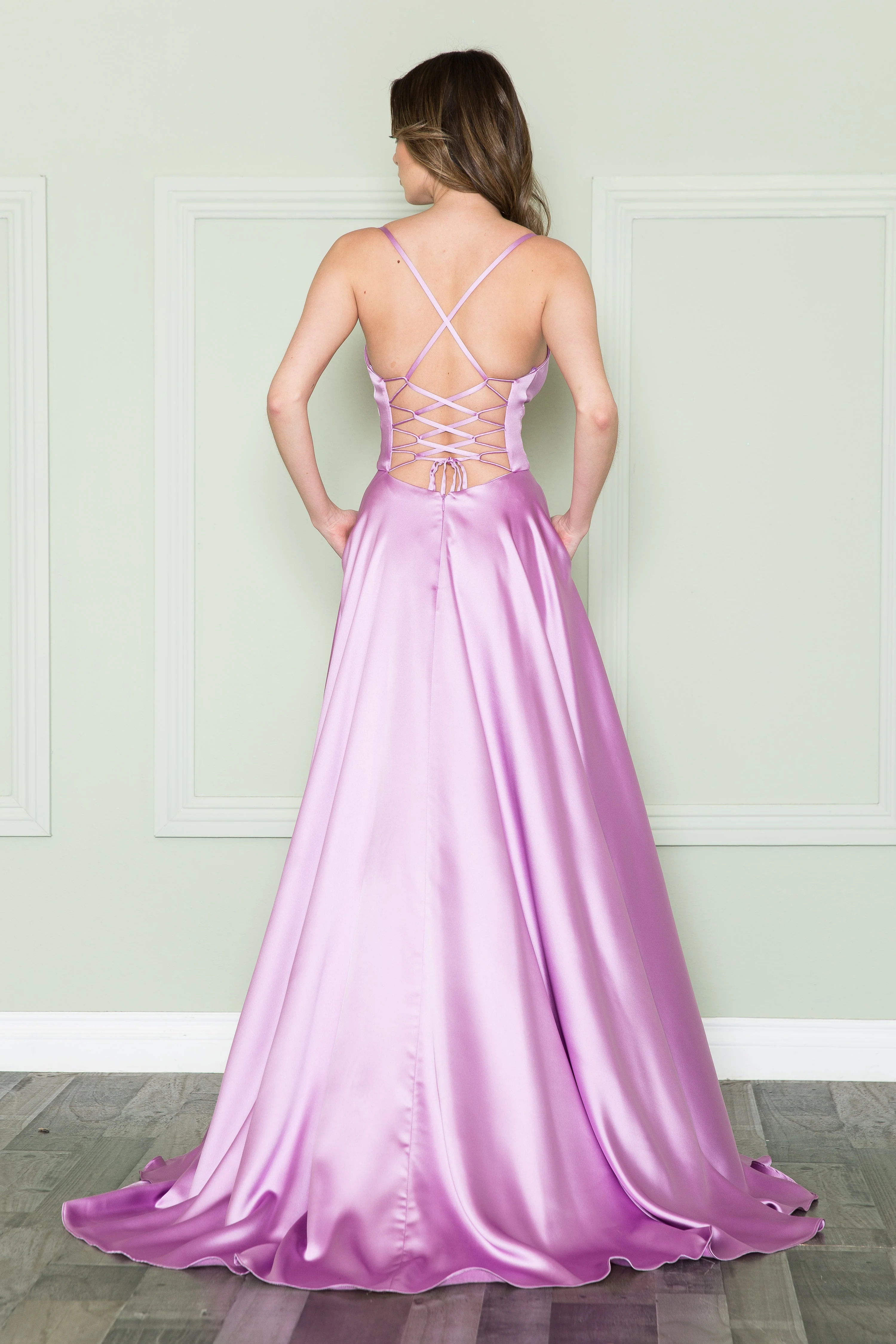 Poly USA 8908 Long V-Neck Pocket Dress - Image 6