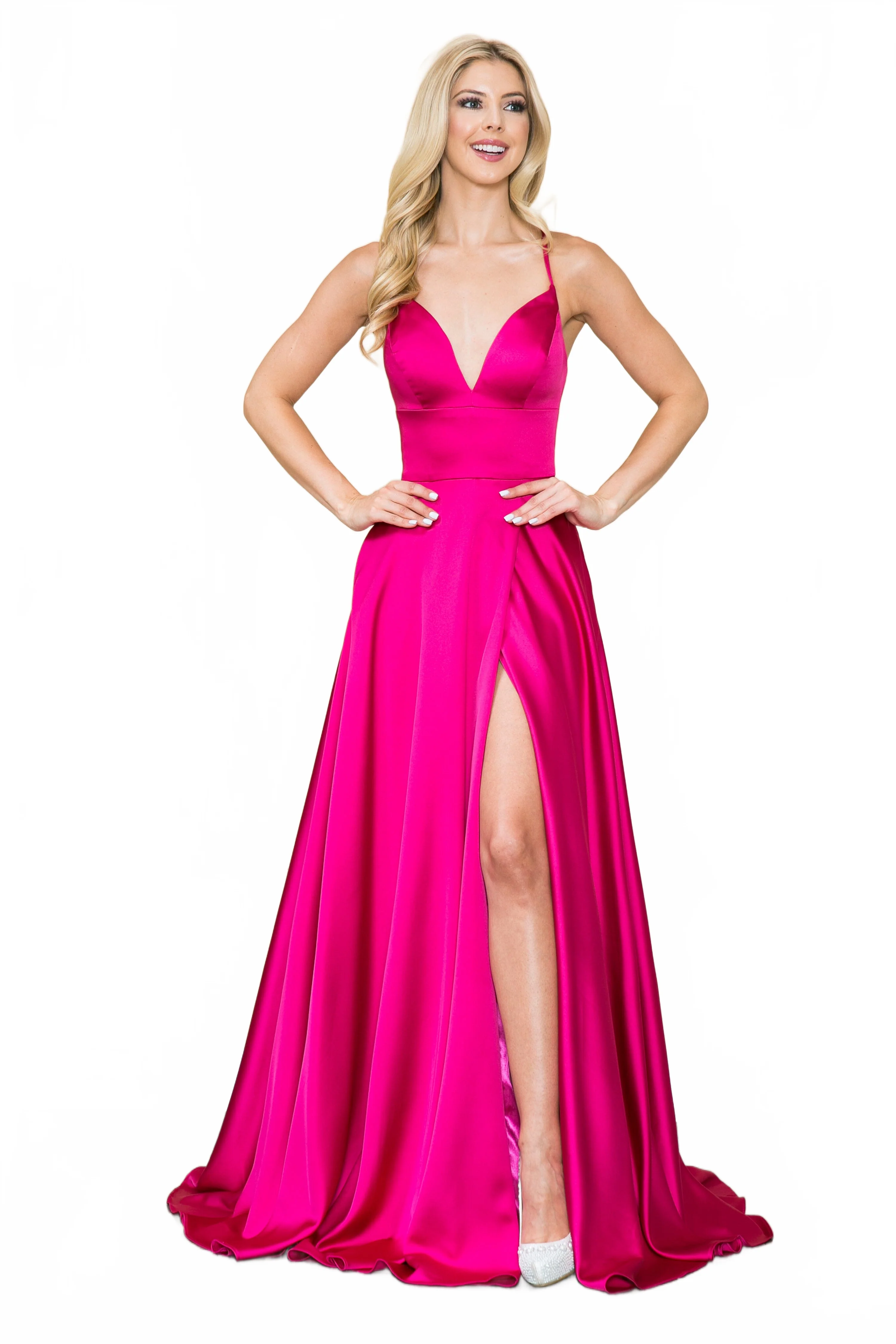 Poly USA 8908 Long V-Neck Pocket Dress - Image 9