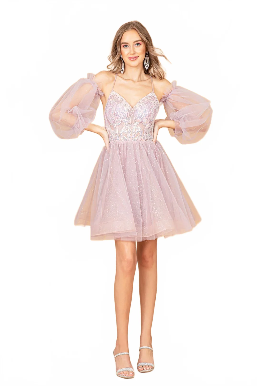 Mauve Bridesmaid Cocktail Dress by Elizabeth KGS3095 - Image 4