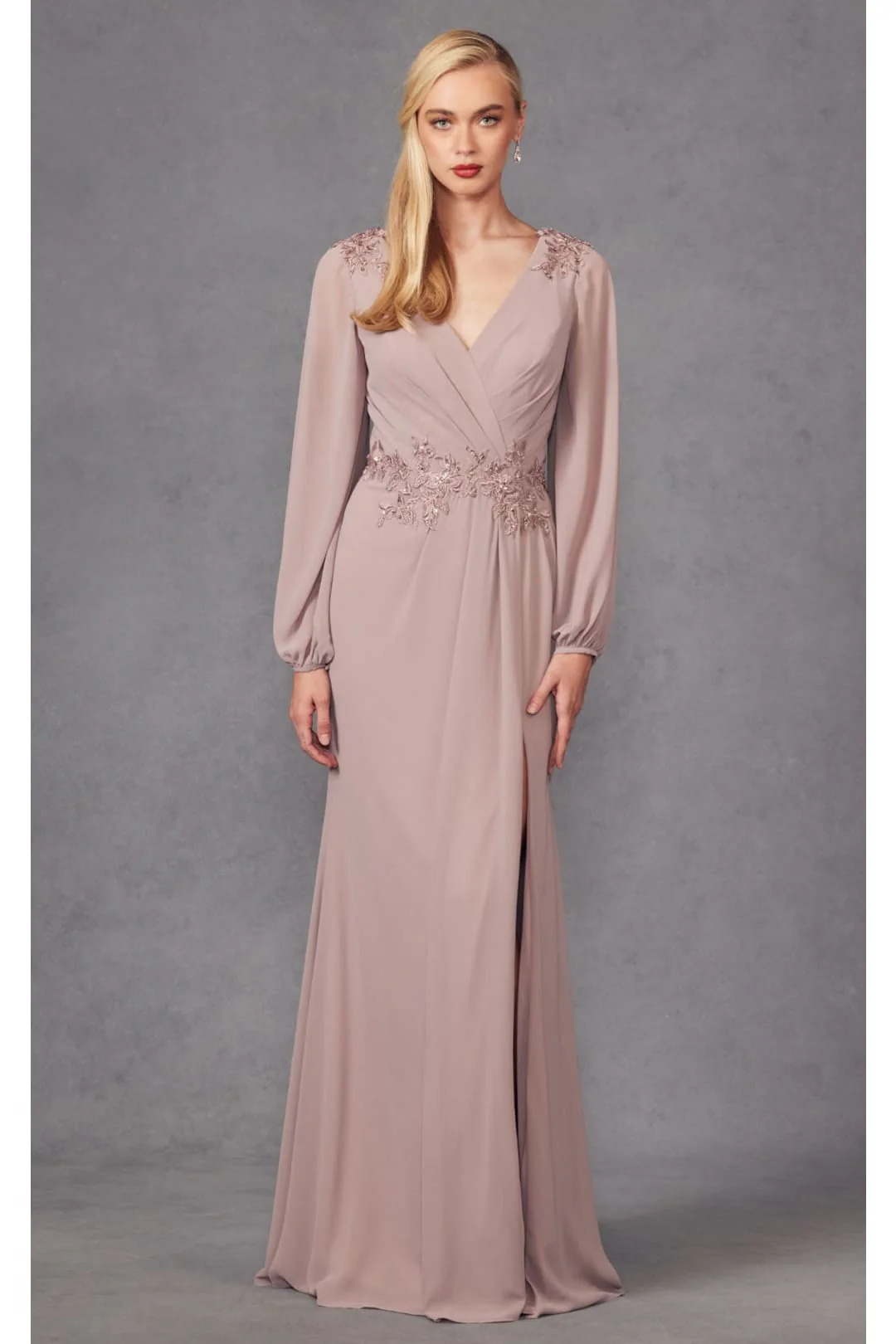 Mauve Bridesmaid Dresses-Inexpensive Embroidered Long Juliet JTM16A