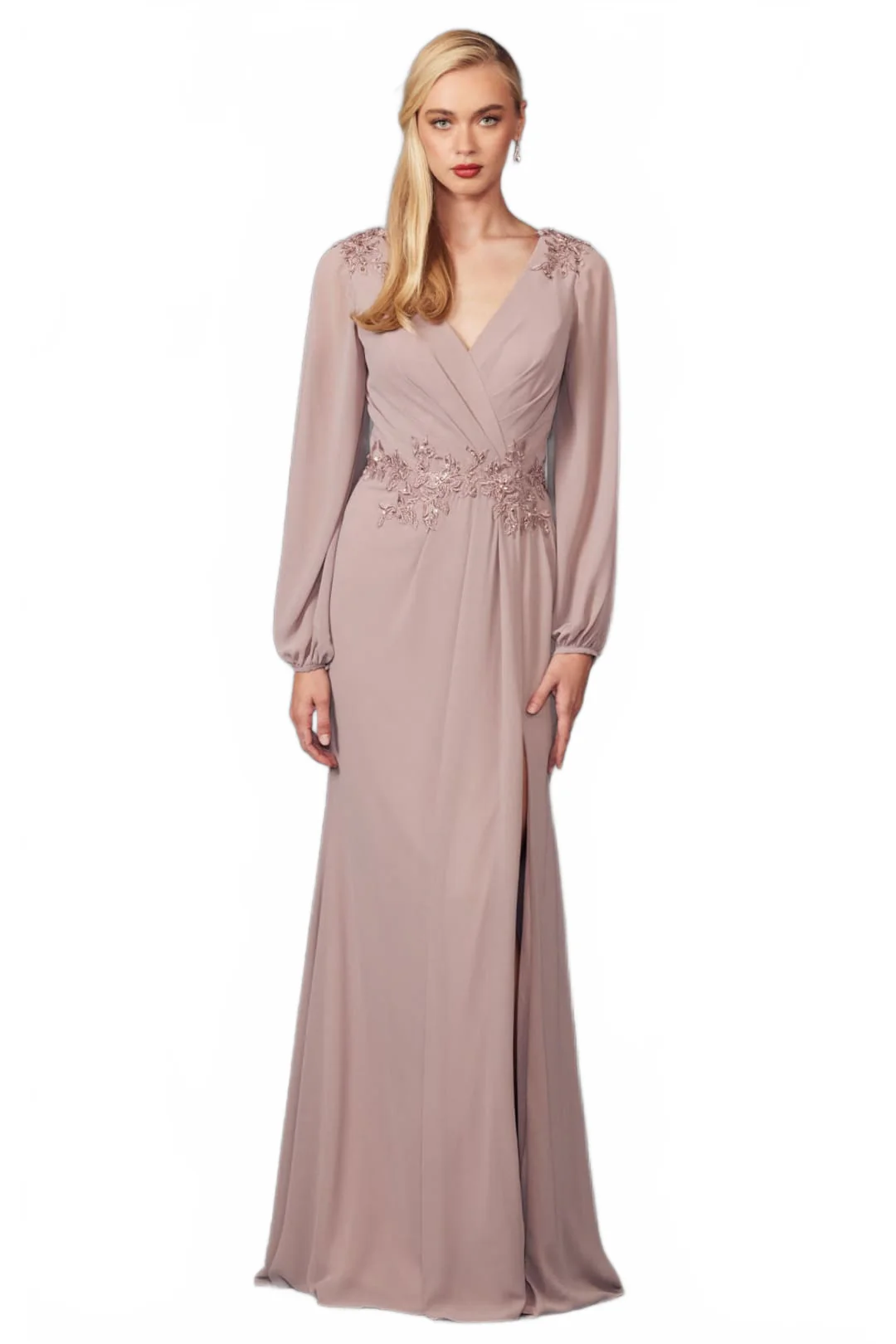 Mauve Bridesmaid Dresses-Inexpensive Embroidered Long Juliet JTM16A - Image 5