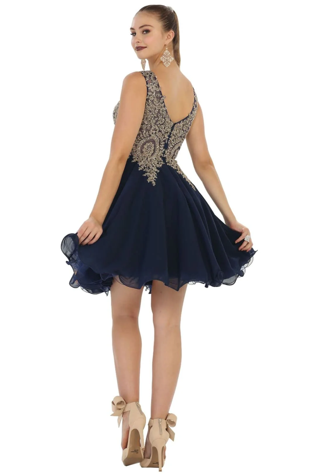 May Queen MQ1417 Embellished A Line Graduation Cocktail Dress - Image 10
