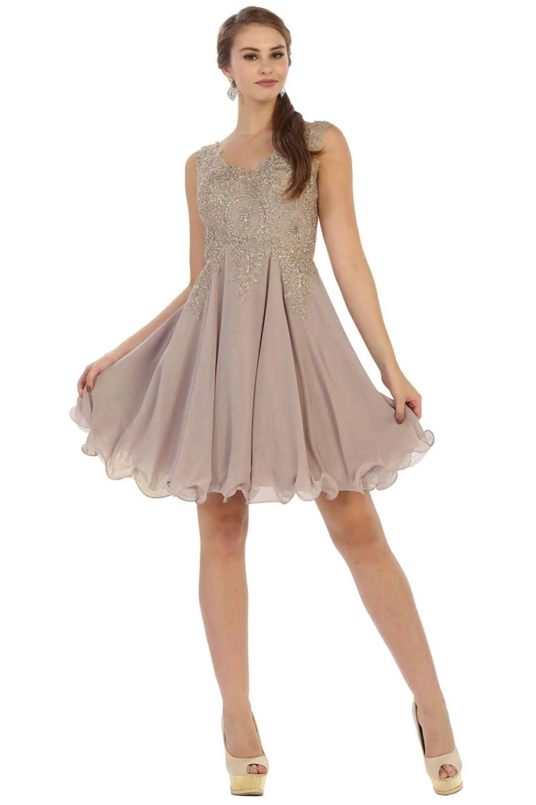 May Queen MQ1417 Embellished A Line Graduation Cocktail Dress - Image 11