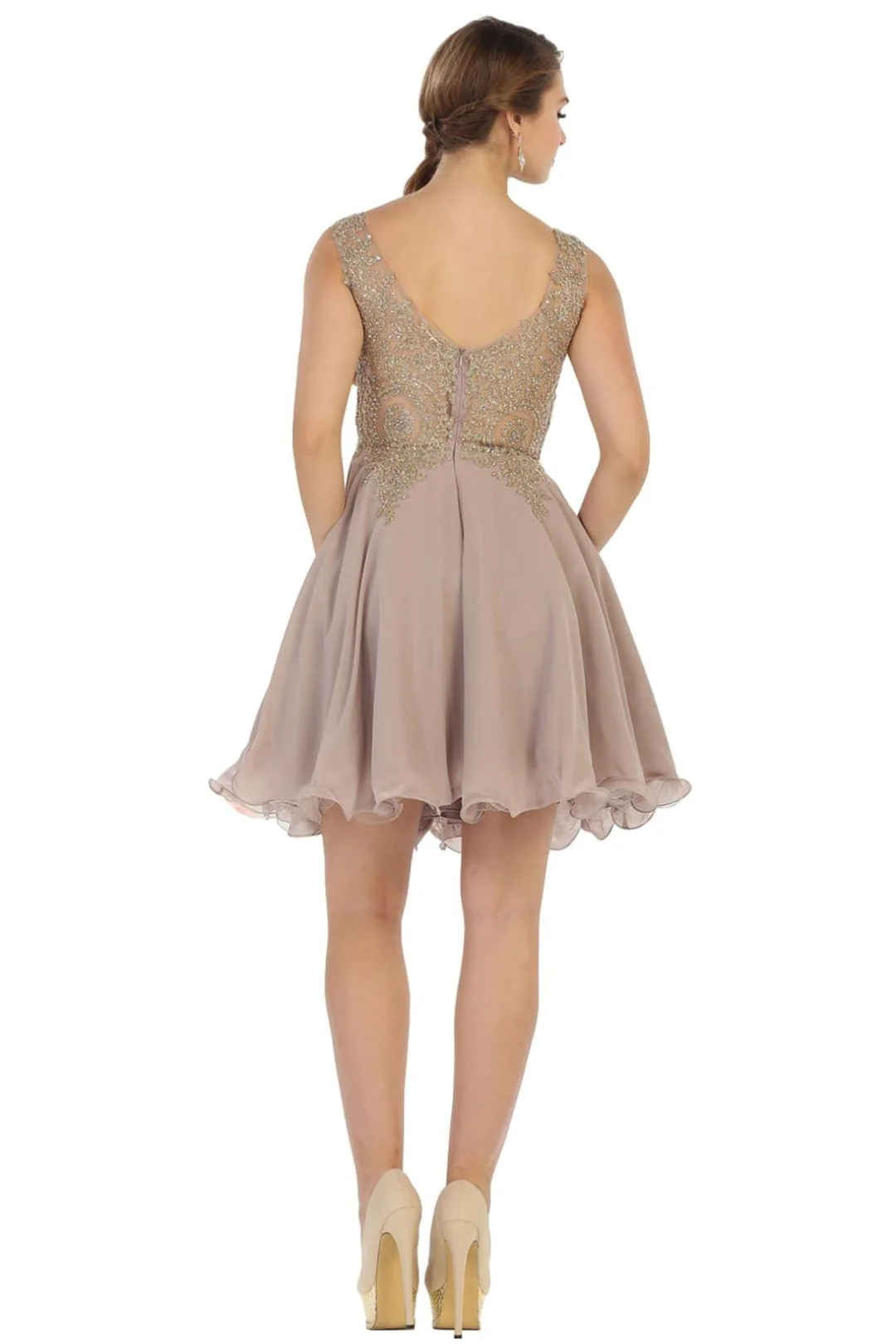 May Queen MQ1417 Embellished A Line Graduation Cocktail Dress - Image 12
