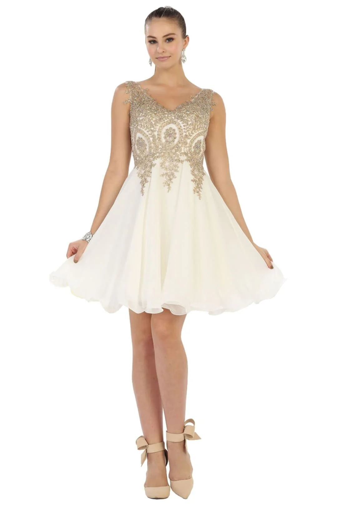 May Queen MQ1417 Embellished A Line Graduation Cocktail Dress - Image 13