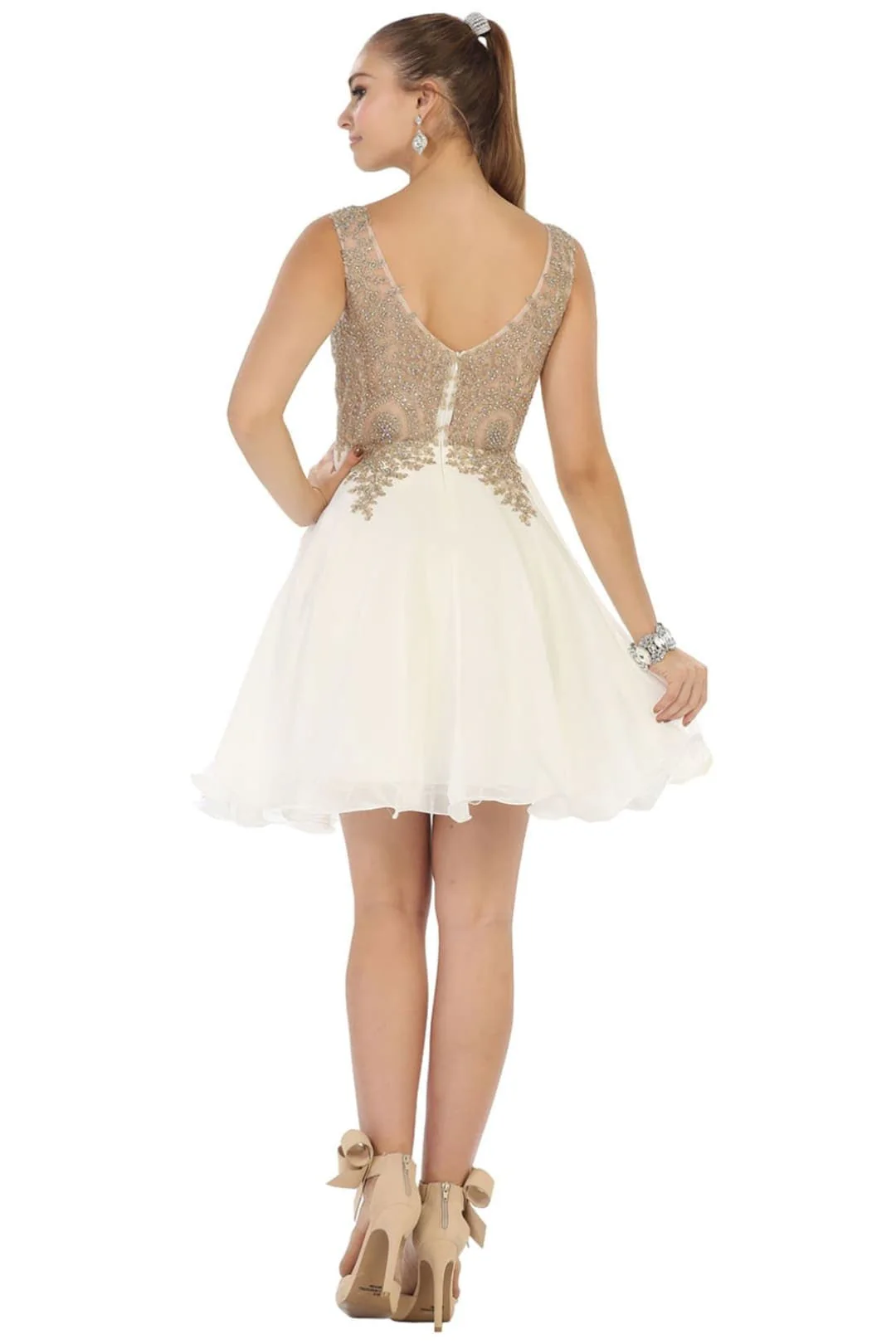 May Queen MQ1417 Embellished A Line Graduation Cocktail Dress - Image 14