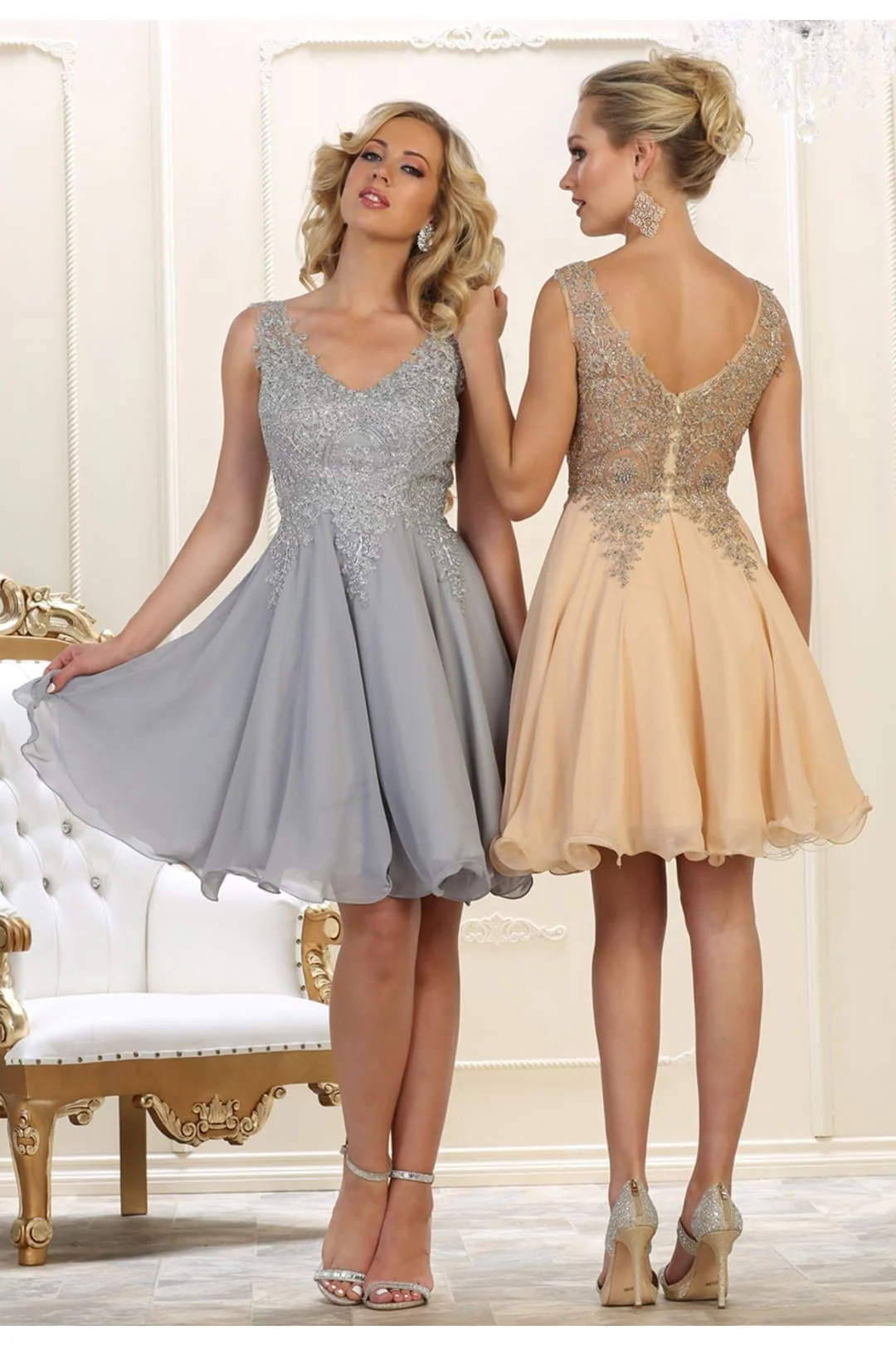 May Queen MQ1417 Embellished A Line Graduation Cocktail Dress - Image 15