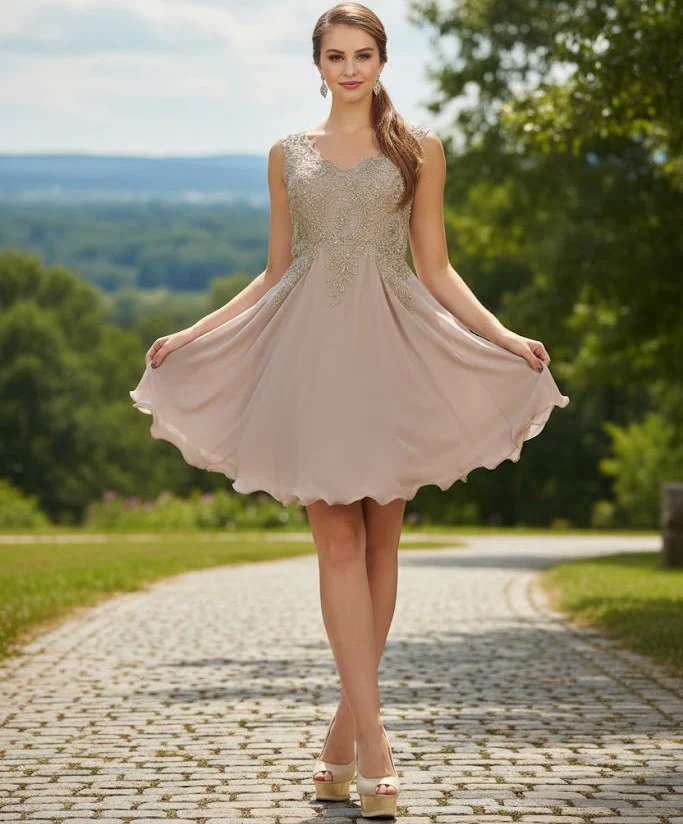 May Queen MQ1417 Embellished A Line Graduation Cocktail Dress - Image 4