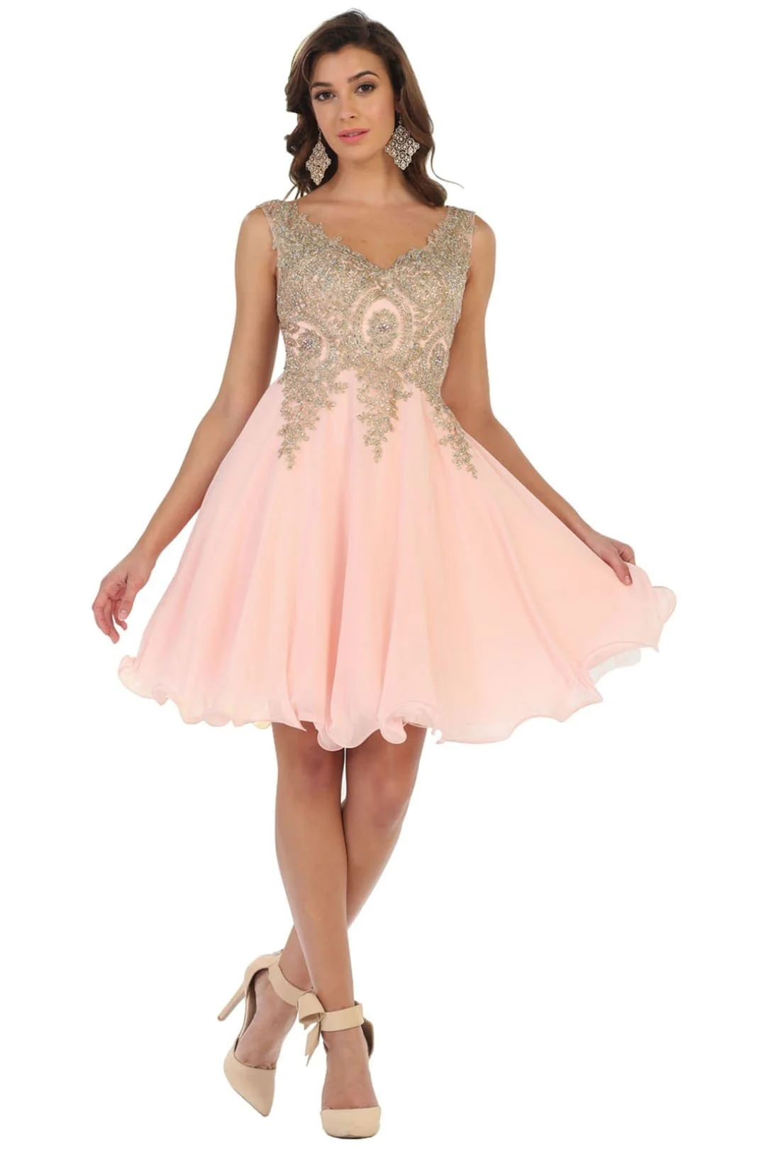May Queen MQ1417 Embellished A Line Graduation Cocktail Dress - Image 6