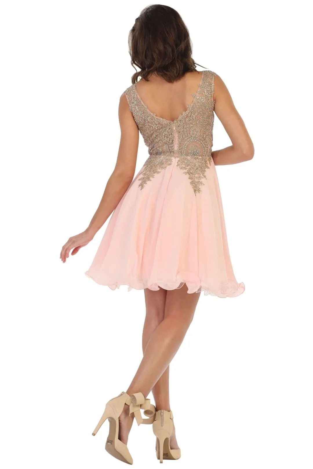 May Queen MQ1417 Embellished A Line Graduation Cocktail Dress - Image 8