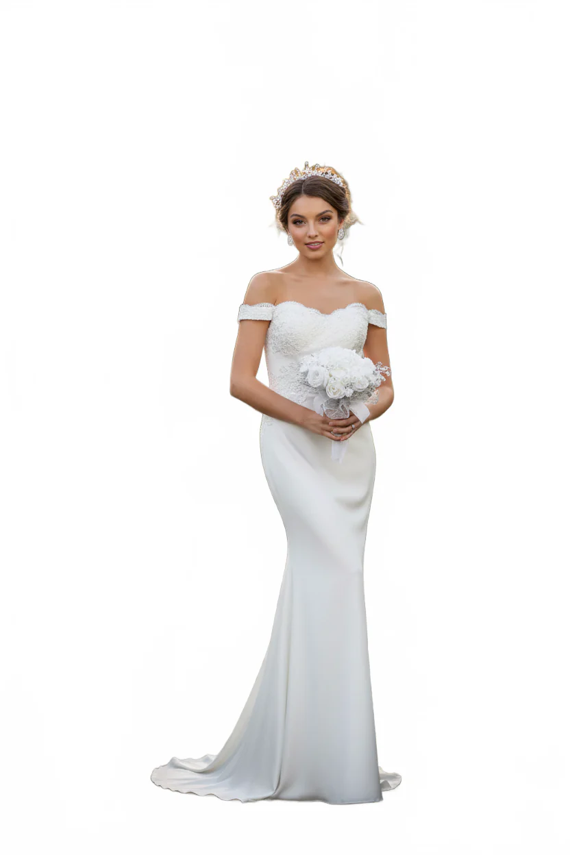 Elegant Form Fitting Wedding Dress MQ1529 - Image 12