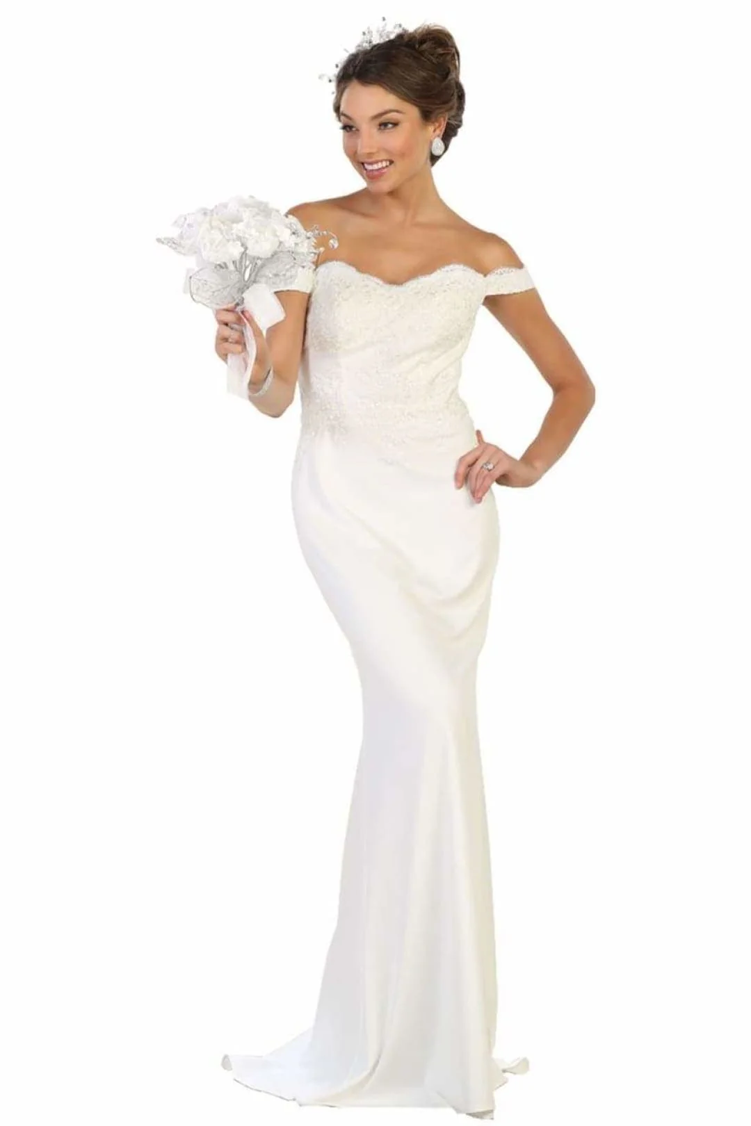 Elegant Form Fitting Wedding Dress MQ1529 - Image 6