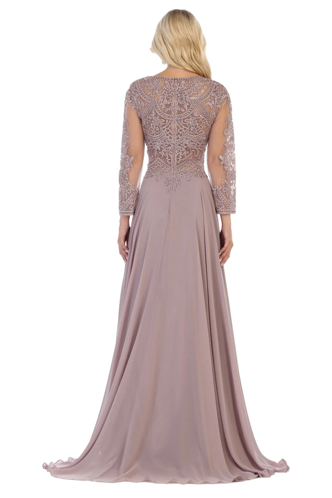 May Queen MQ1615N Embroidered Long Plus Size Mother Of Bride Dress - Image 5