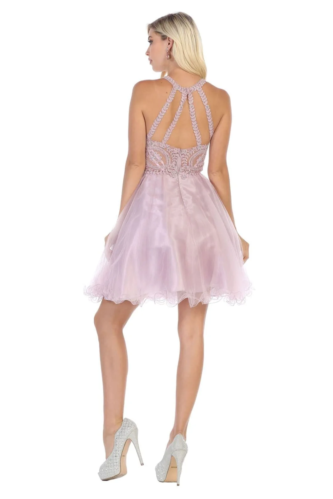 May Queen MQ1643 A Line Embroidered Graduation Short Party Dress - Image 11
