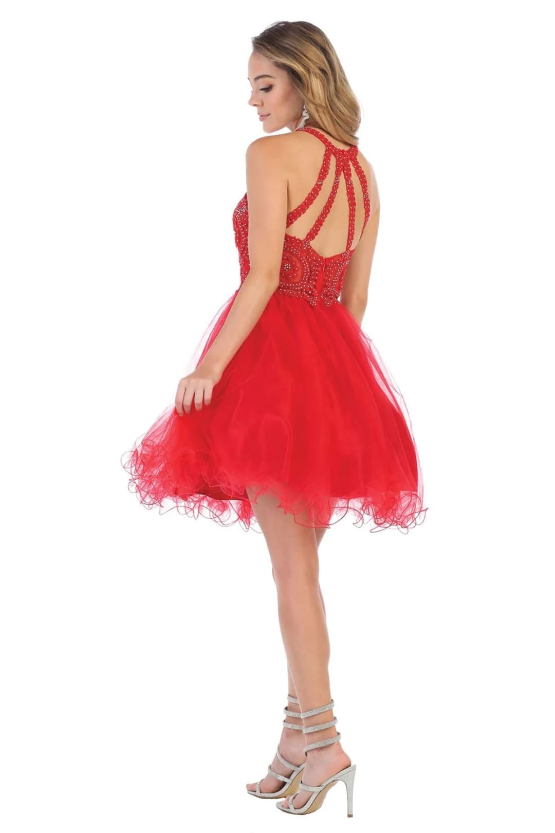 May Queen MQ1643 A Line Embroidered Graduation Short Party Dress - Image 19