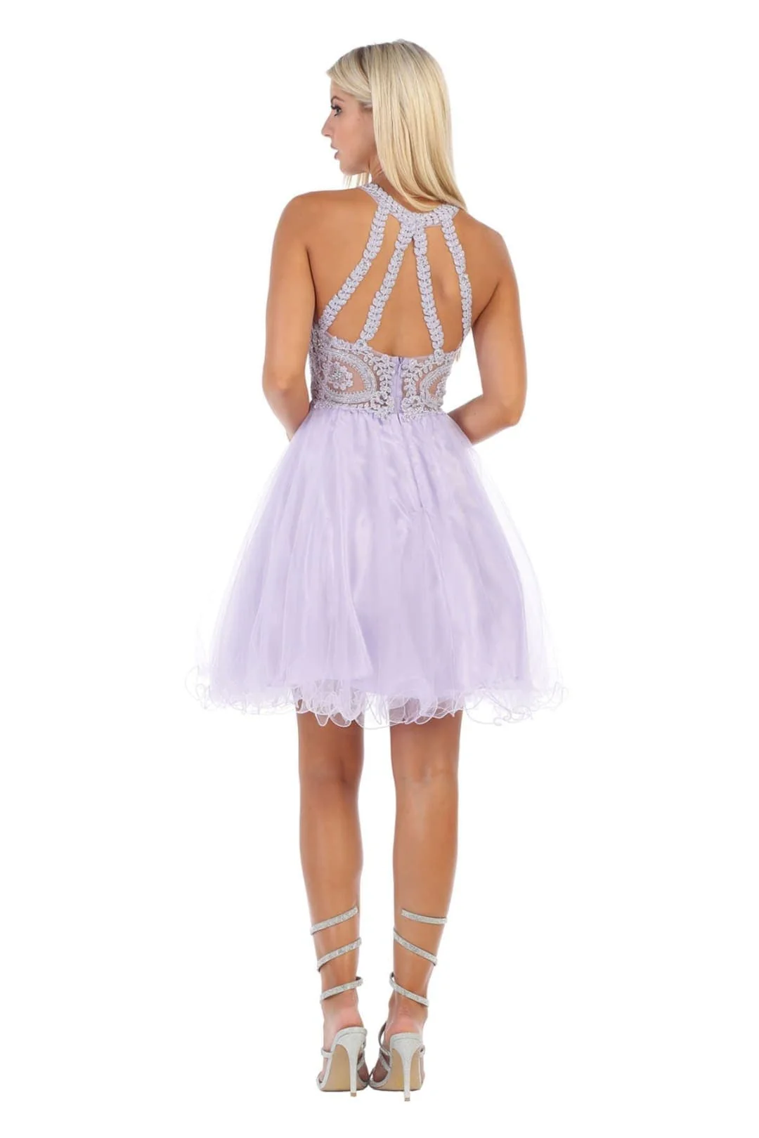 May Queen MQ1643 A Line Embroidered Graduation Short Party Dress - Image 22