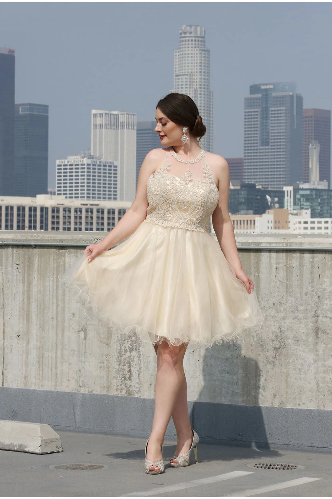 May Queen MQ1643 A Line Embroidered Graduation Short Party Dress - Image 7