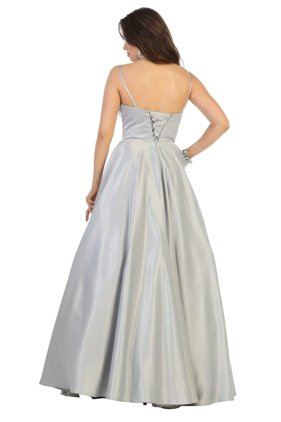 May Queen MQ1678 Simple A-Line Sleeveless Modern Satin Evening Gown - Image 11