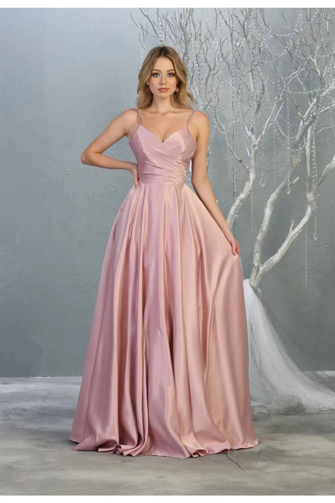 May Queen MQ1678 Simple A-Line Sleeveless Modern Satin Evening Gown - Image 12