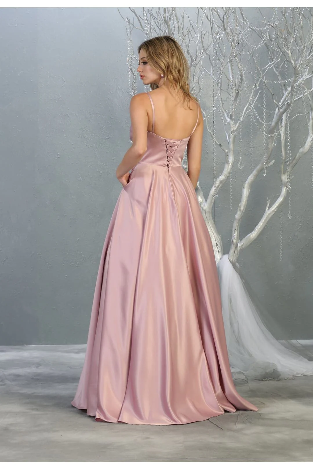 May Queen MQ1678 Simple A-Line Sleeveless Modern Satin Evening Gown - Image 13
