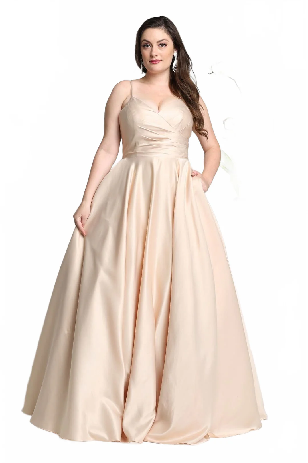 May Queen MQ1678 Simple A-Line Sleeveless Modern Satin Evening Gown - Image 15