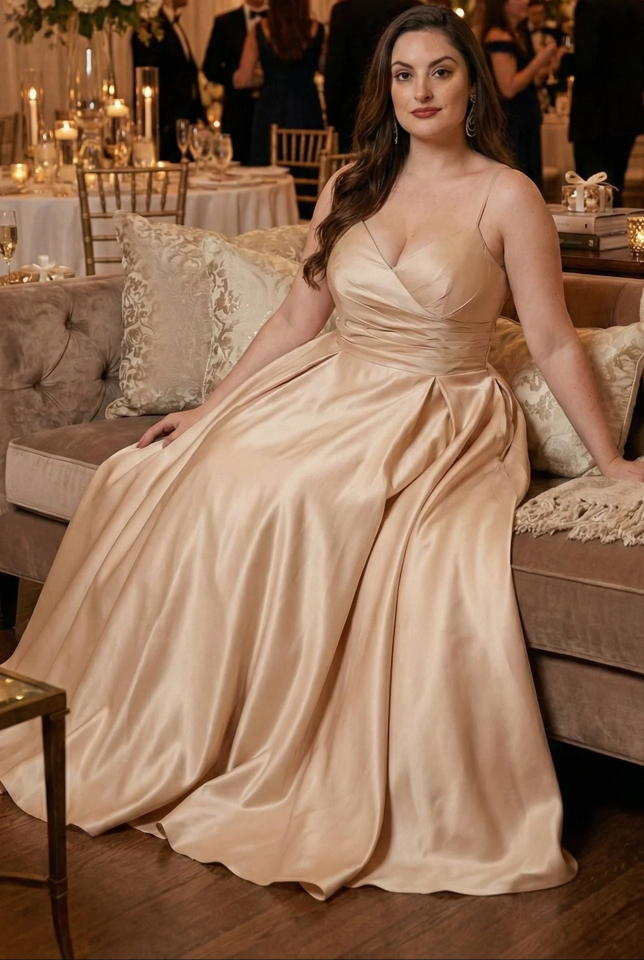 May Queen MQ1678 Simple A-Line Sleeveless Modern Satin Evening Gown - Image 3