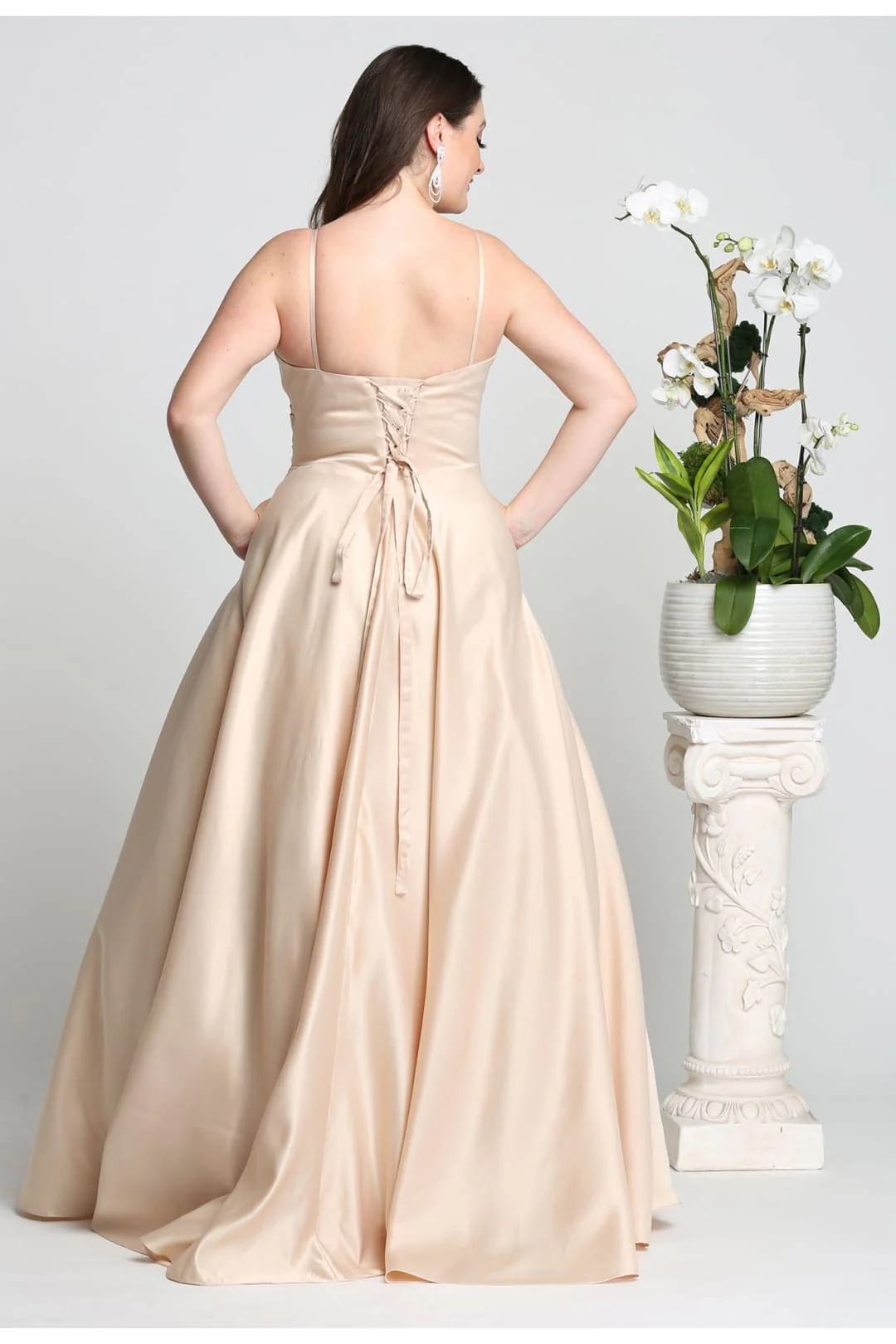 May Queen MQ1678 Simple A-Line Sleeveless Modern Satin Evening Gown - Image 9