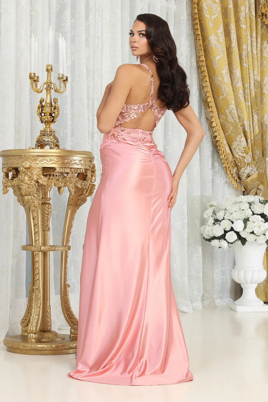 May Queen MQ2006 Cut Out Back Sleeveless Slit Formal Evening Gown - Image 7