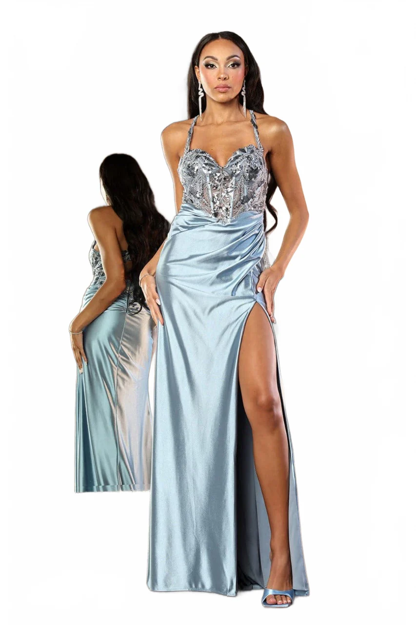 May Queen MQ2006 Cut Out Back Sleeveless Slit Formal Evening Gown - Image 9