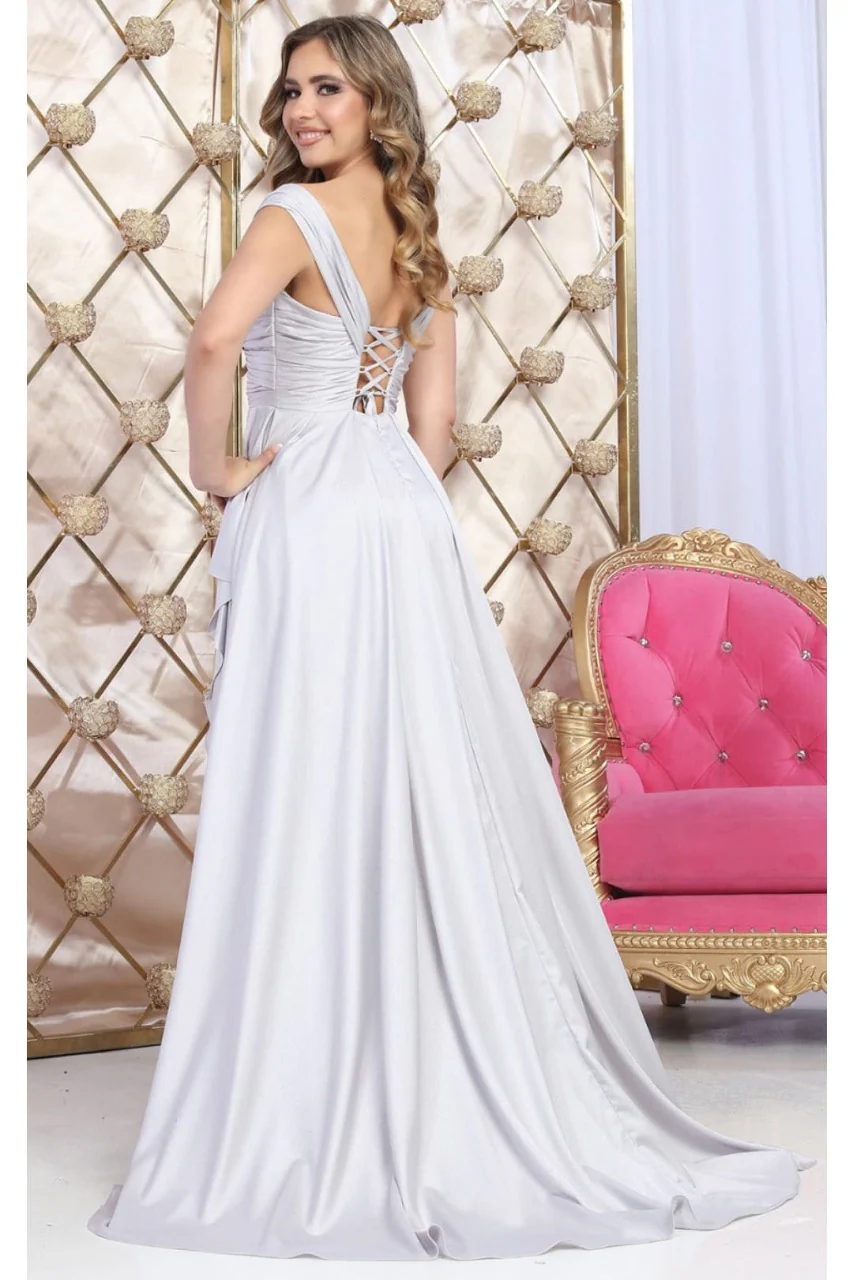 May Queen MQ2056 Off-Shoulder Taffeta Formal High Slit Long Gown - Image 11